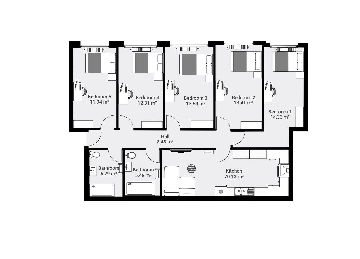 5 beds student accommodation in Lincoln · Available from 2nd August 2024